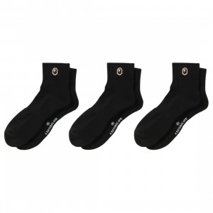 Cheap Cerbe Jordan Outlet x Squid Game Men Ape Head One Point Ankle 3 Pairs Socks (black)