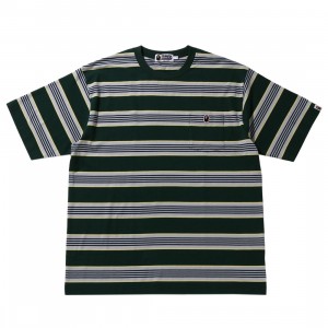 A Bathing Ape Men Hoop One Point Relaxed Fit Tee (green)