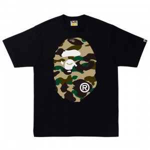 A Bathing Ape Men 1st Camo Big Ape Head Tee (black / yellow)