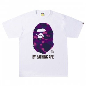 A Bathing Ape Men Color Camo C By Bathing Ape Tee (white / purple)