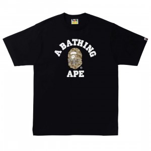 A Bathing Ape Men Sand Camo College Tee (black / beige)