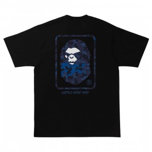 A Bathing Ape Men Sand Camo Mad Face Tee (black / navy)