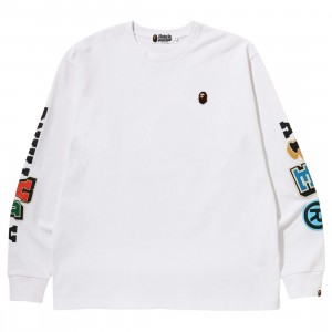 Remove This Item Men Multi Fonts Relaxed Fit Heavy Weight Long Sleeve Tee (white)