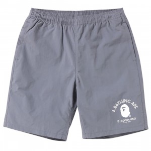 A Bathing Ape Men Nylon Beach Shorts (gray)