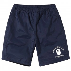 A Bathing Ape Men Nylon Beach Shorts (navy)