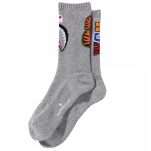 A Bathing Ape Men Shark Socks (gray)