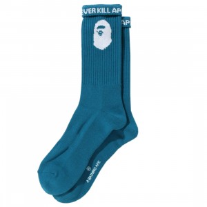 A Bathing Ape Men Ape Head Socks (blue)