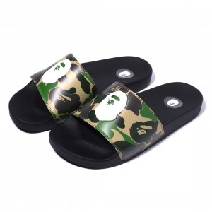 A Bathing Ape Men ABC Camo Slide Sandals (green)