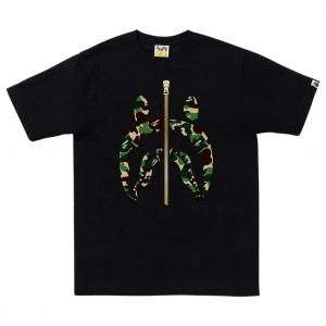 A Bathing Ape Men ABC Camo Shark Tee (black / green)