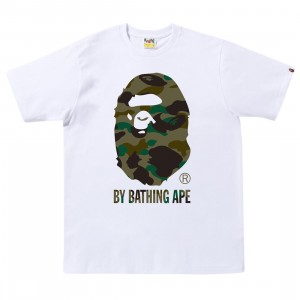 A Bathing Ape Men 1st Camo By Bathing Ape Tee (white / green)