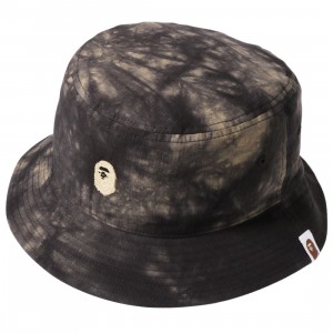 NIKE AIR JORDAN 13 RETRO BLACK ANTHRACITE-BLACK Tie Dye One Point Bucket Hat (black)