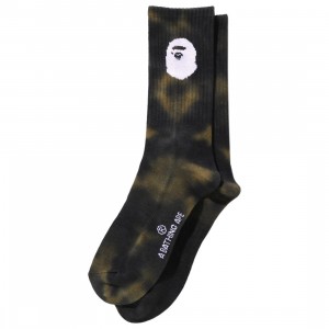 A Bathing Ape Men Tie Dye Socks (black)