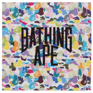 A Bathing Ape Multi Camo NYC Logo Bandana (white)