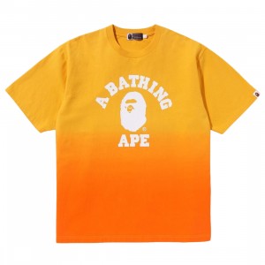 A Bathing Ape Men College Gradation Relaxed Fit Tee (orange)