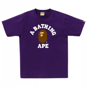 A Bathing Ape Men Color Camo College Tee black purple