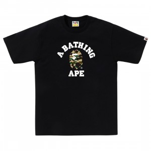 A Bathing Ape Men 1st Camo College Tee (black / yellow)