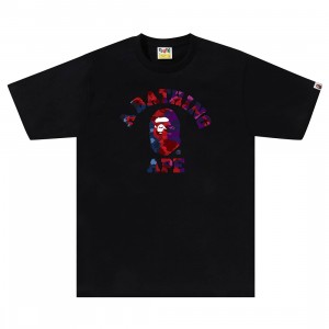A Bathing Ape Men Coloe Camo Crazy College Tee (black)