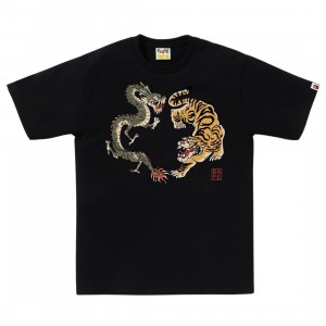 A Bathing Ape Men Japan Culture Tiger And Dragon Tee (black)