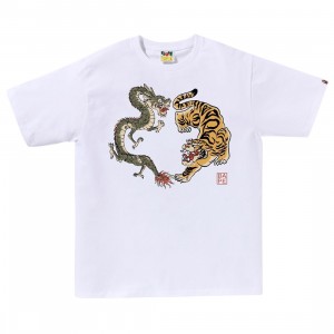 A Bathing Ape Men Japan Culture Tiger And Dragon Tee (white)