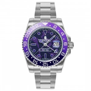 A Bathing Ape Type 2 Bapex Colorcamo Watch (purple)