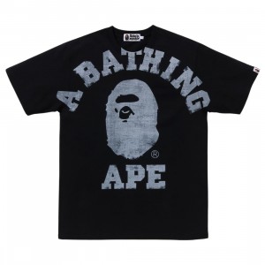 A Bathing Ape Men Overprinted College Tee (black)