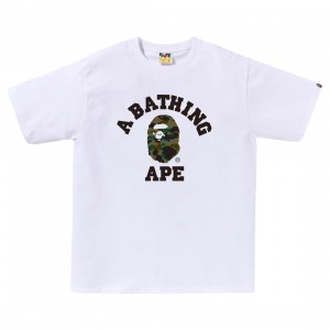 A Bathing Ape Men 1st Camo College Tee (white / green)