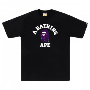 A Bathing Ape Men Color Camo College Tee (black / purple)