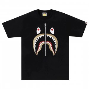 A Bathing Ape Men Glitter Shark Tee (black)