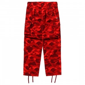 A Bathing Ape Men Color Camo 6 Pocket Pants (red)