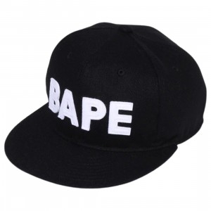 A Bathing Ape Bape Patch Snap Back Cap (black)