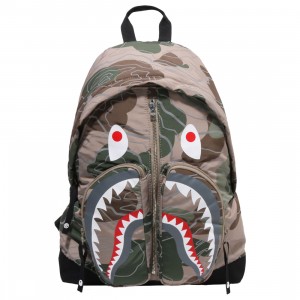 A Bathing Ape Layered Line Camo Shark Day Pack (beige)