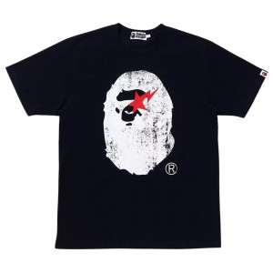 A Bathing Ape Men Ape Head Indigo Tee (blue / indigo)