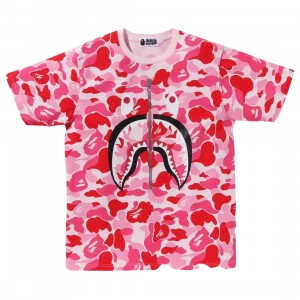 A Bathing Ape Men ABC Camo Shark Tee (pink)