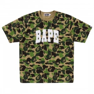 A Bathing Ape Men ABC Camo Relaxed Fit Bape Logo Tee (green)