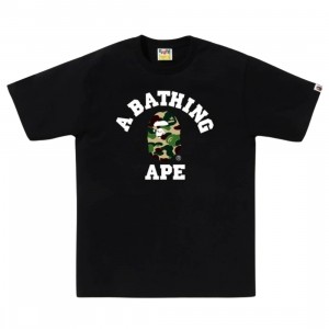 A Bathing Ape Men ABC Camo College Tee (black / green)