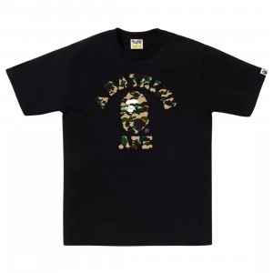 A Bathing Ape Men 1st Camo College Tee (black / yellow)