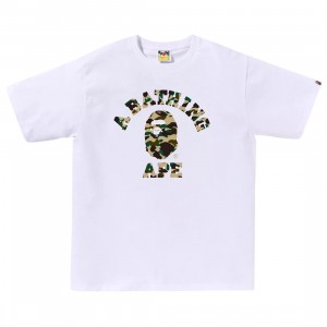 A Bathing Ape Men 1st Camo College Tee (white / yellow)