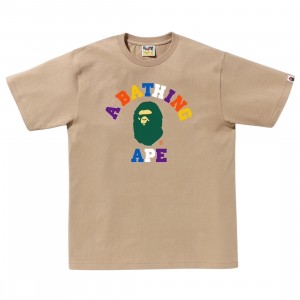 A Bathing Ape Men Colors College Tee (beige)
