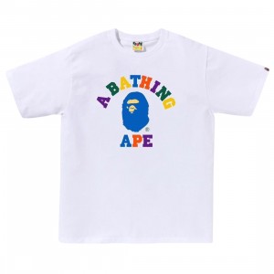 A Bathing Ape Men Colors College Tee (white)
