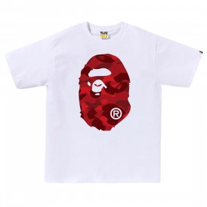 Cheap Urlfreeze Jordan Outlet x Squid Game Men Color Camo Big Ape Head Tee (white / red)