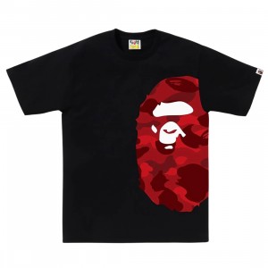 Cheap Urlfreeze Jordan Outlet x Punk Drunkers Men Color Camo Side Big Ape Head Tee (black / red)