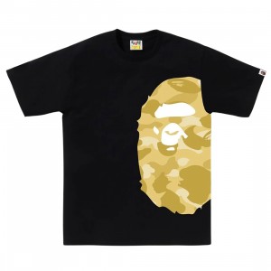 Cheap Urlfreeze Jordan Outlet x Sriracha Men Color Camo Side Big Ape Head Tee (black / yellow)