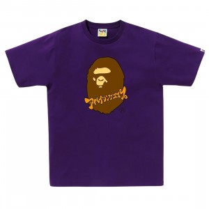 A Bathing Ape Men Katakana Ape Head Tee (purple)