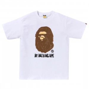 A Bathing Ape Men Hand Draw By Bathing Ape Tee (white)