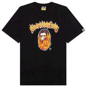 A Bathing Ape Men Mad Flame Ape Head Relaxed Fit Tee (black)