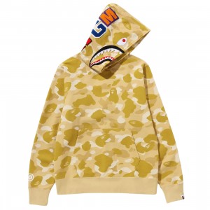 A Bathing Ape Men Color Camo Shark Pullover Hoodie (yellow)