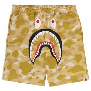 kobe nike shoes purple pink blue background tumblr Men Color Camo Shark Sweat Shorts (yellow)