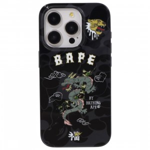 Cheap 127-0 Jordan Outlet x One Piece Bape Souvenir iPhone 15 Pro Case (black)