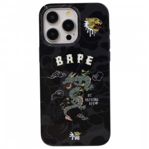 Cheap 127-0 Jordan Outlet x One Piece Bape Souvenir iPhone 15 Pro Max Case (black)