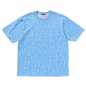 A Bathing Ape Men ABC Sea Surface Camo Relaxed Fit Tee (blue)